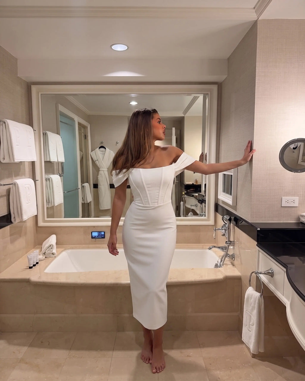 Beyaz Korse Detaylı Elbise | Bridal & Nikah Elbisesi