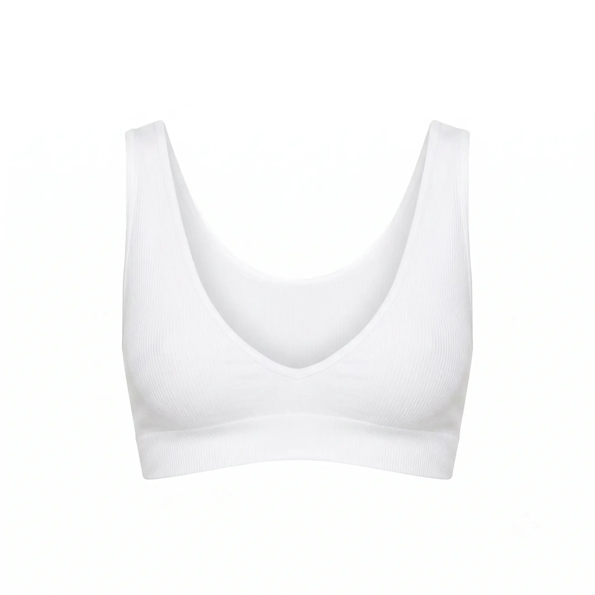 Beyaz Seamless/Dikişsiz Balensiz Kapsız Kalın Askılı Bralette