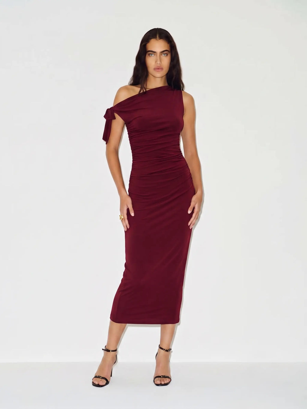 Bordo Fitted/Vücuda Oturan Elbise