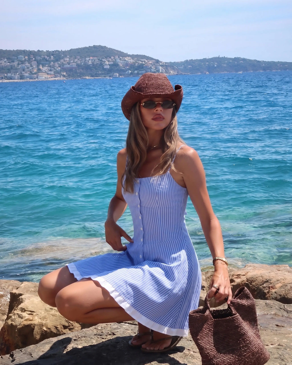 Çizgili Kısa Günlük Elbise | Bodrum & Yaz Elbisesi