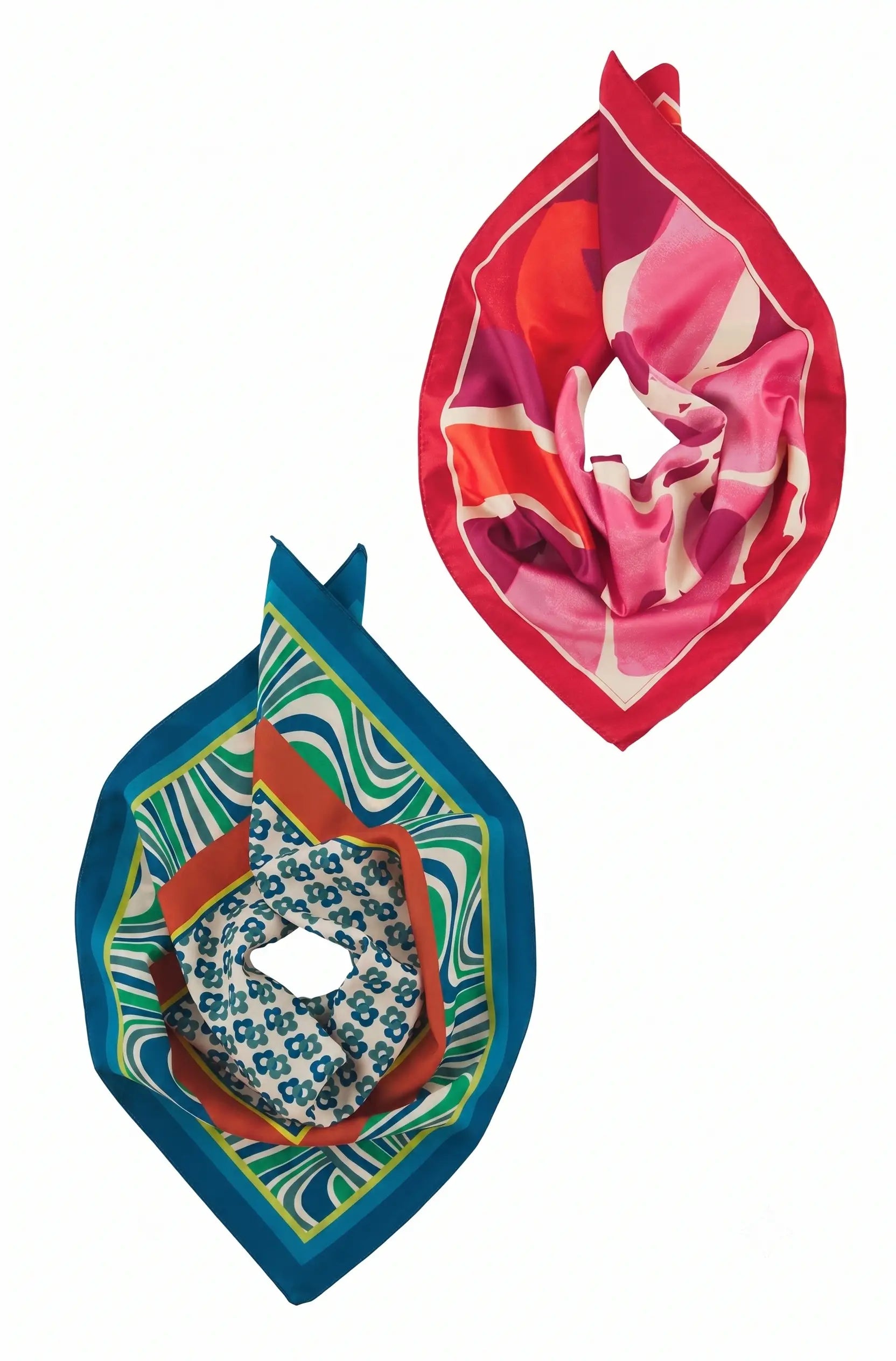 Çok Renkli Desenli 50*50 cm 2’li Paket Fular Aksesuar