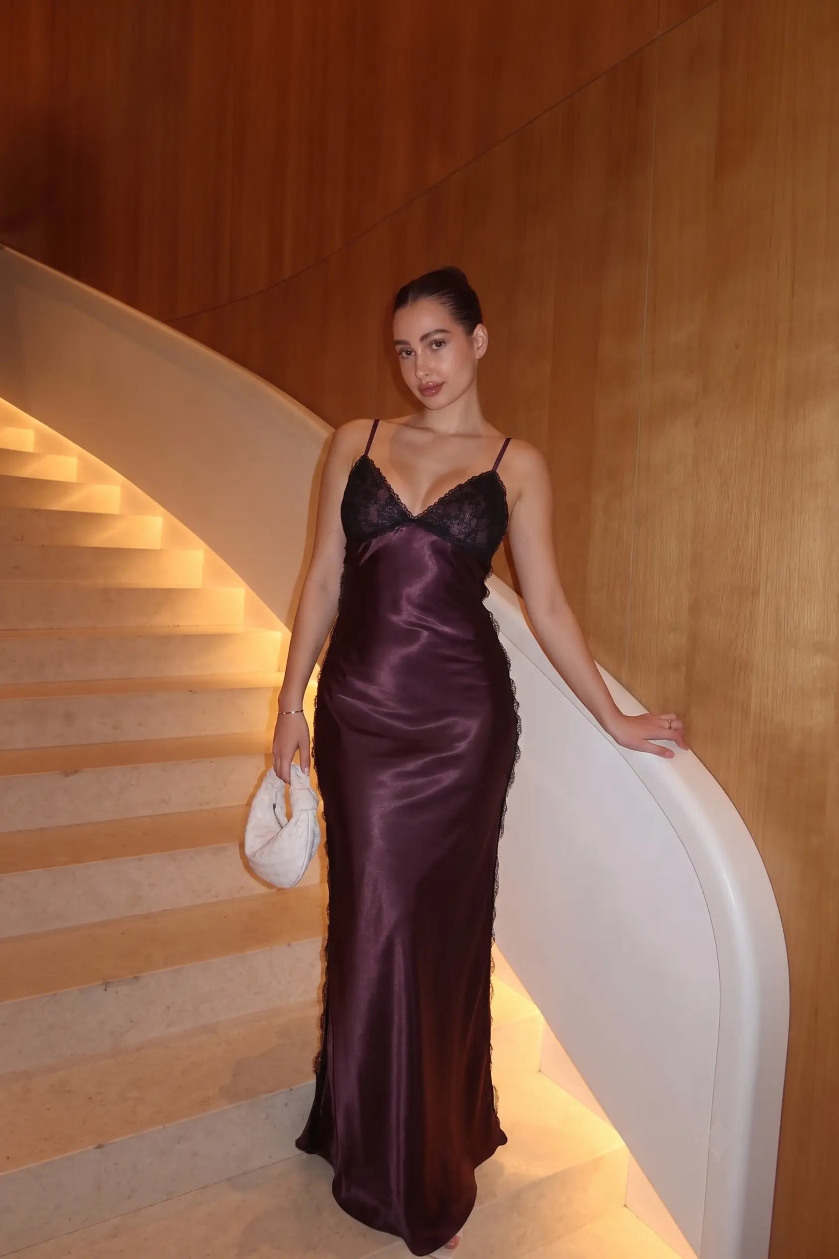 Kahverengi Slip Maxi Elbise