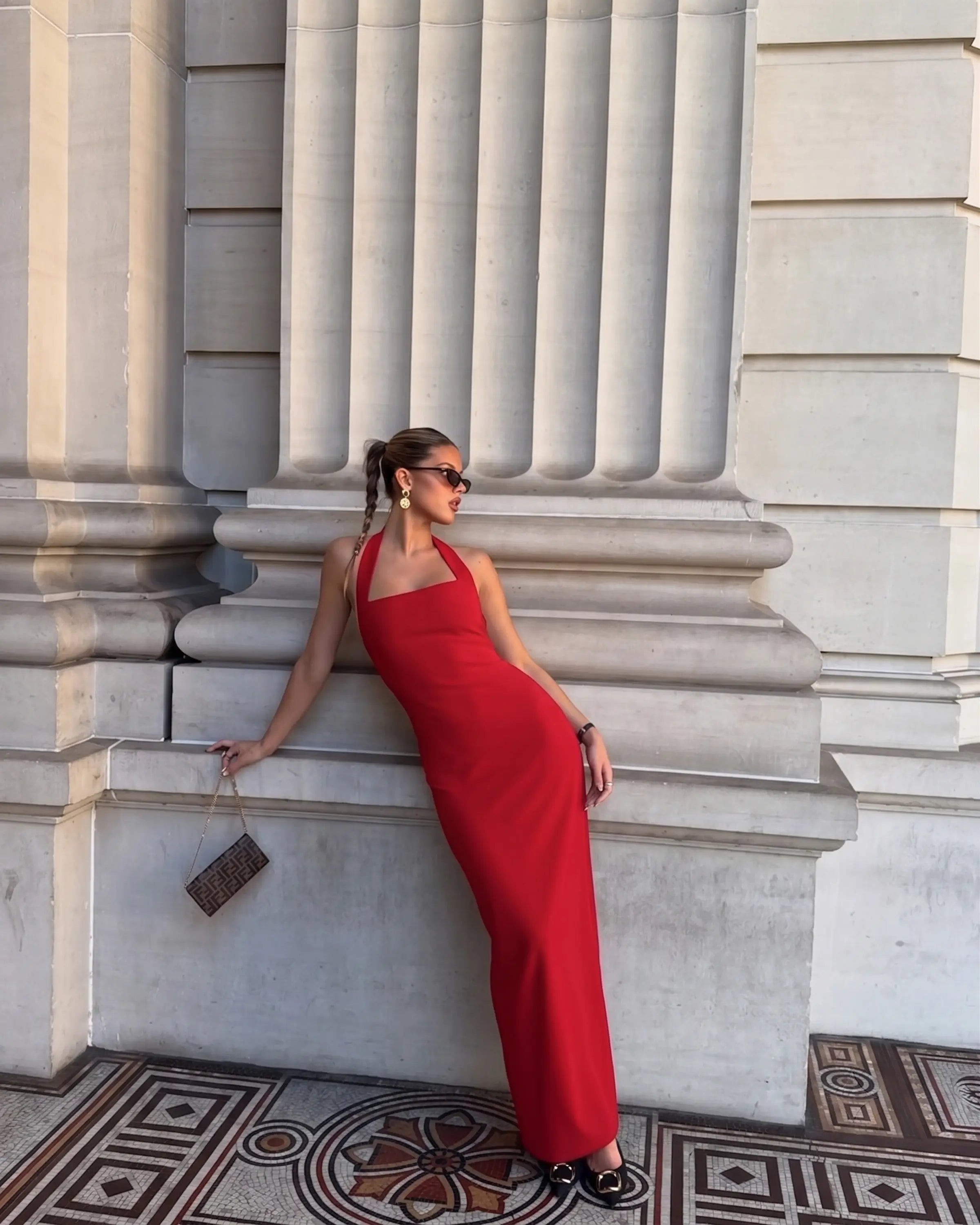 Kırmızı Uzun Gece Elbisesi | Red Rose Maxi Abiye