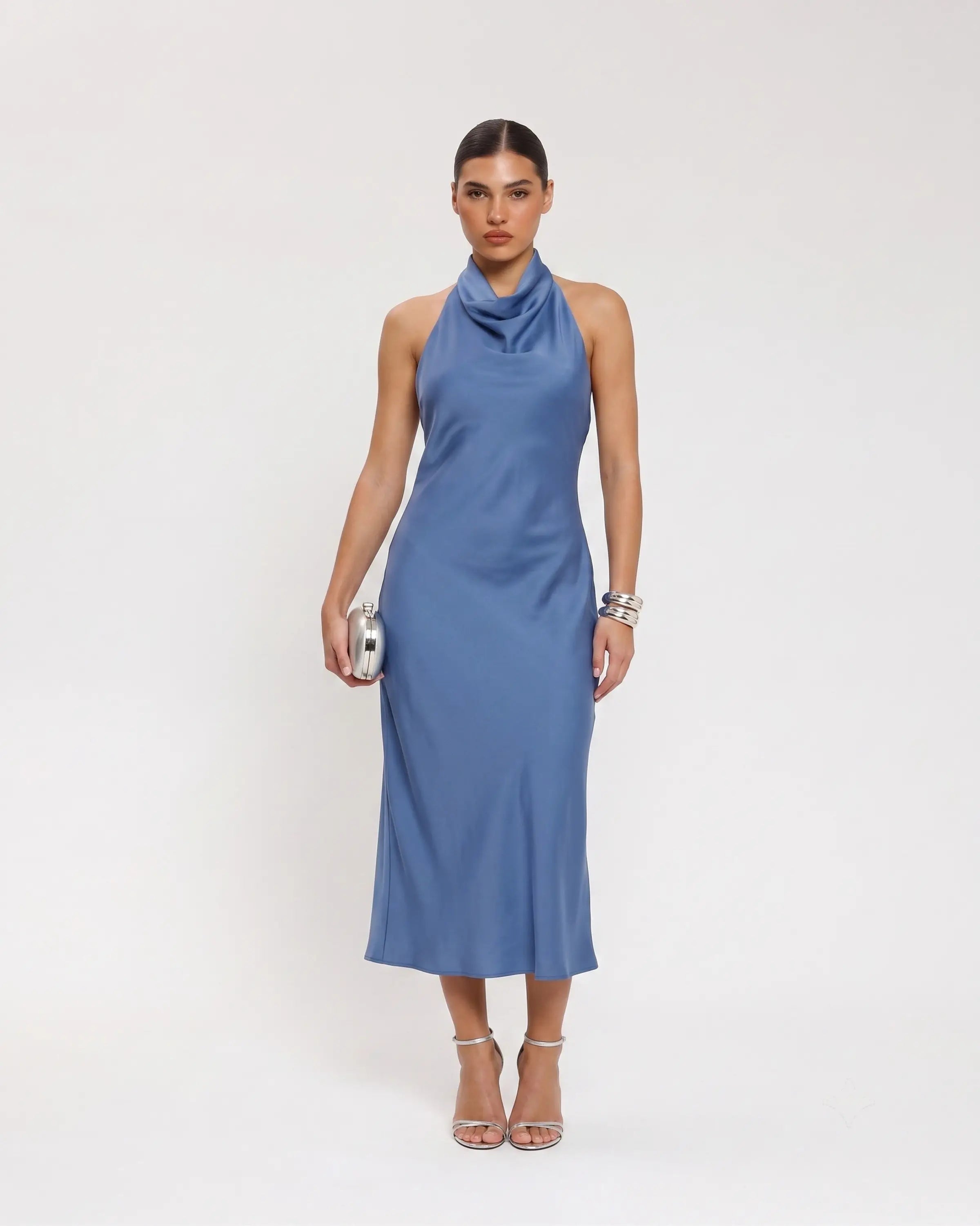 Mavi Slip Maxi Elbise
