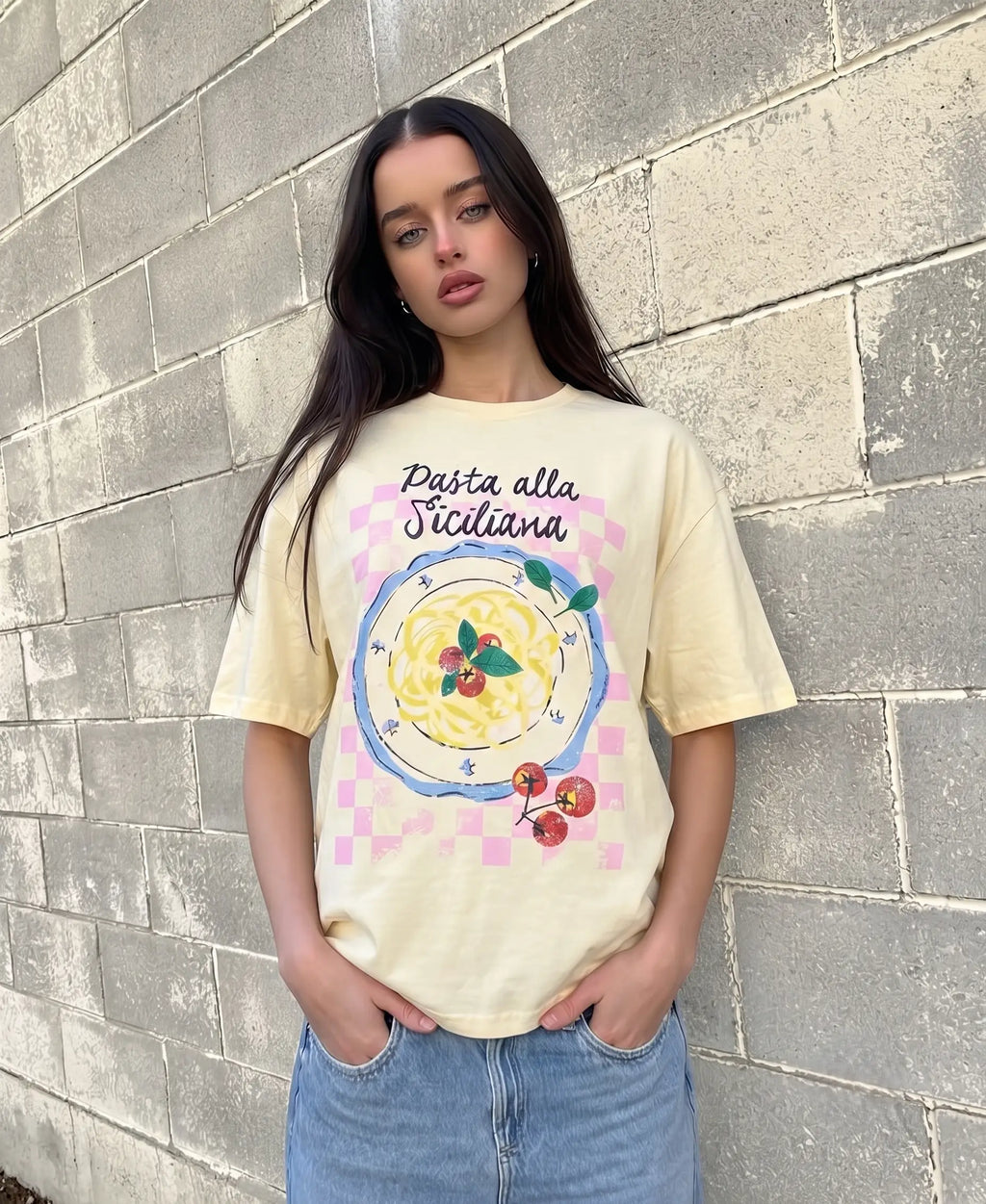 Sarı Baskılı Tshirt