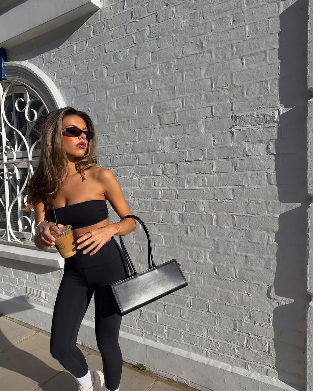 Toparlayıcı Tam Boy Örme Spor Tayt