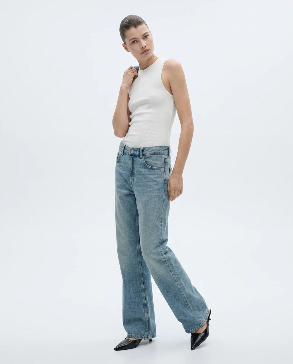 Vintage Yüksek Bel % 100 Pamuk Non-Stretch Jeans