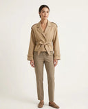 Vizon Premium Dokuma Crop Blazer Ceket