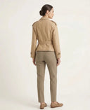 Vizon Premium Dokuma Crop Blazer Ceket