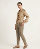 Vizon Premium Dokuma Crop Blazer Ceket