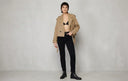 Vizon Premium Dokuma Crop Blazer Ceket